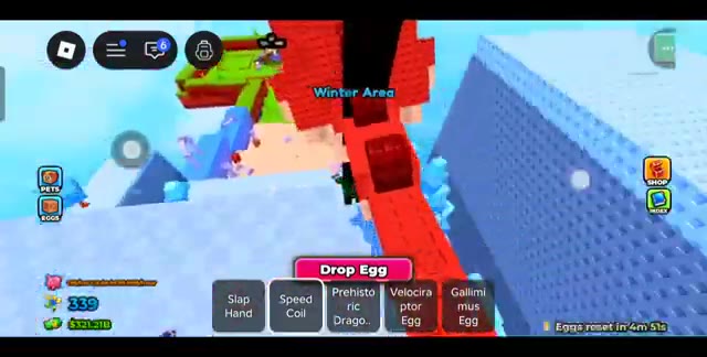 Winter Area nameplate with Drop Egg prompt