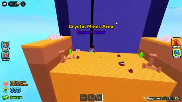 Desert Area and Crystal Mines Area labels on portal wall