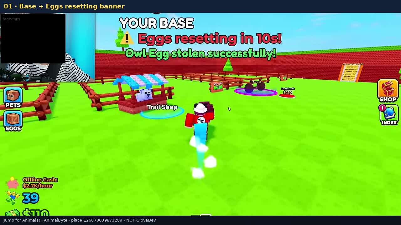 Meadow area board and first guarded egg