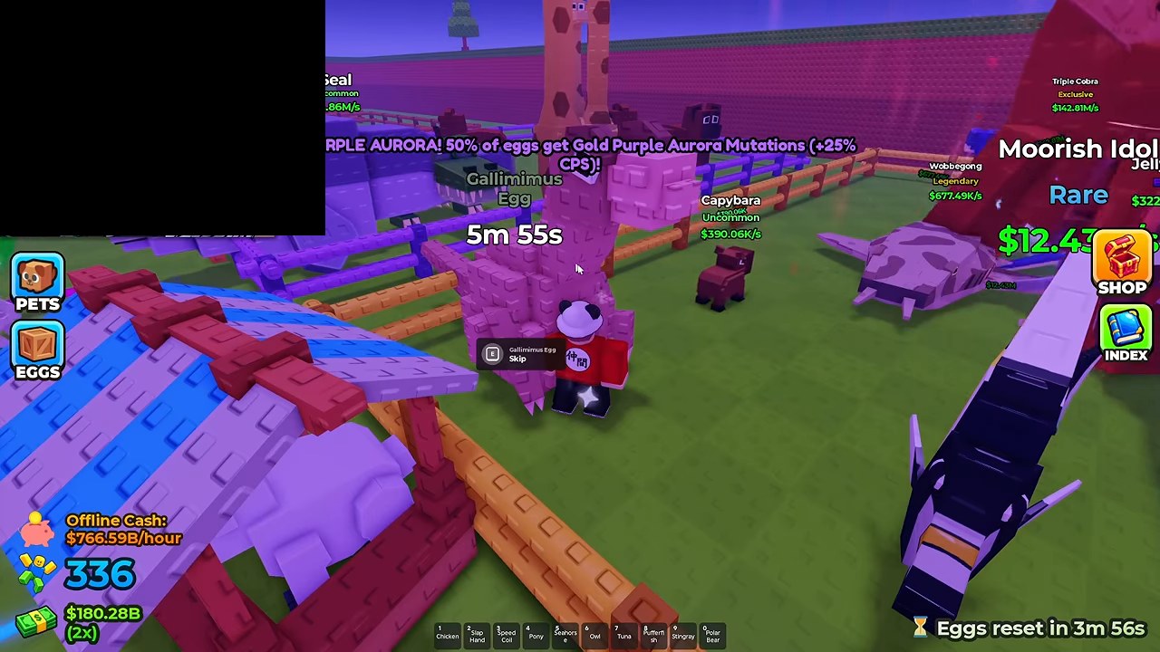PURPLE AURORA event banner — 50% of eggs get Gold Purple Aurora Mutations