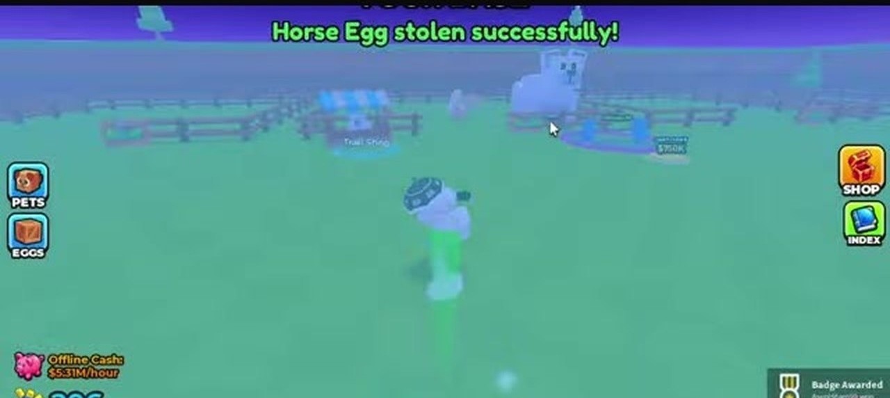 YOUR BASE with Horse Egg stolen successfully toast and AnimalByte badge