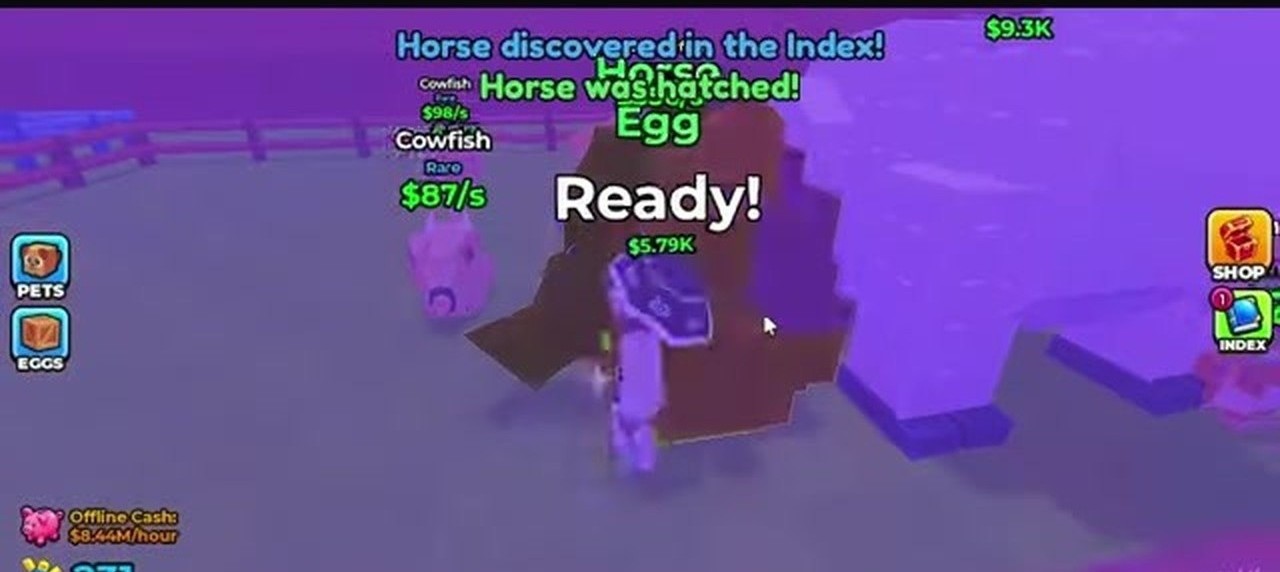 Ready hatch moment with Horse discovered in the Index toast in the Pen